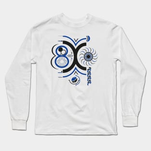 Abstract digital art number 8 - black and blue Long Sleeve T-Shirt